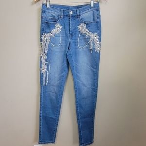 Venus Jeans Jewel Embellished Skinny Stretch Jeans Size 2